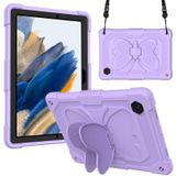 Voor Samsung Galaxy Tab A8 10.5 2021 Beige PC + Siliconen Houder Tablet Case (Raro Purple)