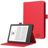 Voor Amazon Kindle 11th 2022 / Kindle 6 Doektextuur Horizontale Flip PU + TPU Tablethoes (Rood)