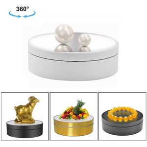 12cm 360 Degree Rotating Turntable Mirror Electric Display Stand Video Shooting Props Turntable  Load: 3kg (White)