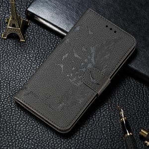 For Samsung Galaxy A22 4G Litchi Texture Feather Embossing Pattern Horizontal Flip Leather Case with Holder & Card Slots & Wallet & Photo Frame & Lanyard(Grey)