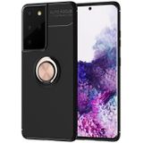 For Samsung Galaxy S30 Ultra Metal Ring Holder 360 Degree Rotating TPU Case(Black+Rose Gold)