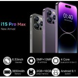 i15 Pro Max / U18  2GB+16GB  6 53 inch scherm  gezichtsidentificatie  Android 9.1 SC7731E Quad Core  netwerk: 3G  Dual SIM