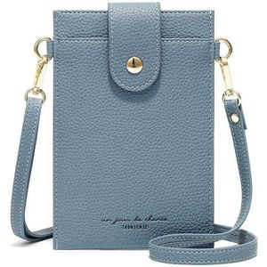 T6029 Niche Messenger Bag Thin Ladies Mobile Wallet(Blue)