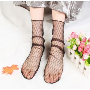 3 Pairs Lace Socks Fishnet Embroidered High Fish Women Net Socks Ankle Short Socks Ruffle Sexy(Lattice)