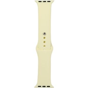 For Apple Watch Series 5 & 4 40mm / 3 & 2 & 1 38mm Silicone Watch Replacement Strap  Short Section (Female)(Cream Yellow)