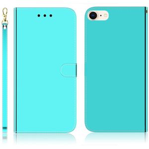 For iPhone 7 / 8 Imitated Mirror Surface Horizontal Flip Leather Case with Holder & Card Slots & Wallet & Lanyard(Mint Green)