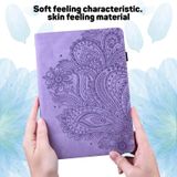 For Samsung Galaxy Tab S6 Lite P610 Peacock Embossed Pattern TPU + PU Horizontal Flip Leather Case with Holder & Card Slots & Wallet & Sleep / Wake-up Function(Purple)