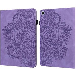 For Samsung Galaxy Tab S6 Lite P610 Peacock Embossed Pattern TPU + PU Horizontal Flip Leather Case with Holder & Card Slots & Wallet & Sleep / Wake-up Function(Purple)