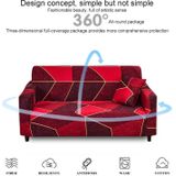 Double Seat Full Coverage Elastic Non-slip Sofa Cover(Red Square)