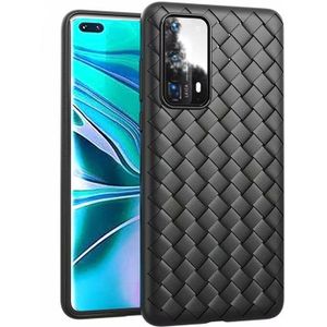 For Huawei P40 Pro Non-Slip Classic Woven Pattern Breathable TPU Mobile Phone Case(Black)