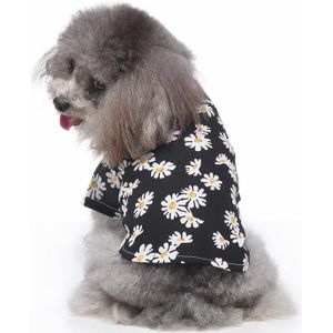 2 PCS Pet Beach Shirt Dog Print Spring And Summer Clothes  Size: XL(Black)