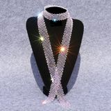 Kleurrijke diamant op witte vrouwen lovertjes Rhinestone Bow tie Dance Costume accessoires