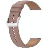 20mm lederen horlogeband voor Samsung Galaxy Watch4 / Watch3 41mm / Active2 / Huawei / Garmin Watch etc. (Dark Pink)