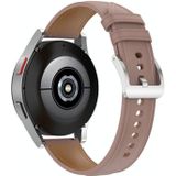 20mm lederen horlogeband voor Samsung Galaxy Watch4 / Watch3 41mm / Active2 / Huawei / Garmin Watch etc. (Dark Pink)