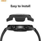For Huawei Watch GT 2 46mm ENKAY Hat-Prince ENK-AC8202 Full Coverage PC Frosted Case + 9H Tempered Glass Protector(Black)