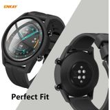 For Huawei Watch GT 2 46mm ENKAY Hat-Prince ENK-AC8202 Full Coverage PC Frosted Case + 9H Tempered Glass Protector(Black)