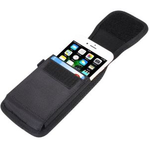 6.3 inch Universal Vertical Nylon Fabric Waist Bag  for iPhone XS Max  Galaxy S10+  Huawei Mate 20 (Black)