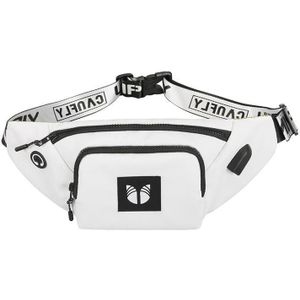 YIPINU YPU-DS Fashion Chest Bag Messenger Bag Waist Bag Waterproof Sports Mobile Phone Bag with External USB Port( White)