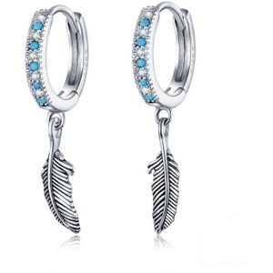 S925 Sterling Silver Feather Earrings