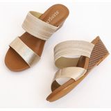 Dames sandalen en slippers modieuze buitenkleding platform hoge hakken  maat: 41 (golden)