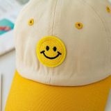 C0408 Spring Smiley Pattern Baby Peaked Cap Sunscreen Shade Baseball Hat  Size: 48-52cm(Pink)