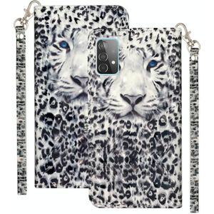 For Samsung Galaxy A52 5G 3D Pattern Horizontal Flip PU Leather Case with Holder & Card Slots & Wallet(Leopard)