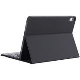 YT098B-A Detachable Candy Color Skin Texture Round Keycap Bluetooth Keyboard Leather Case with Touch Control & Pen Slot & Stand For iPad Air 4 10.9 inch (2020)(Black)