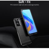 Voor OPPO A57 4G / A57 5G / A77 5G MOFI GENTLENDES SERIES Borstelde textuur Koolstofvezel Zachte TPU -behuizing