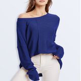 Women Knitwear Turtleneck Sweater  Size: M(Blue)