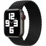 Metal Head Braided Nylon Solid Color Replacement Strap Watchband For Apple Watch Series 6 & SE & 5 & 4 44mm / 3 & 2 & 1 42mm  Size:S 145mm(Black)