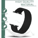 Metal Head Braided Nylon Solid Color Replacement Strap Watchband For Apple Watch Series 6 & SE & 5 & 4 44mm / 3 & 2 & 1 42mm  Size:S 145mm(Black)