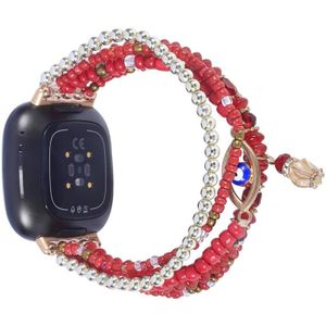 Voor Fitbit Versa 3 / Sense Eye Bead Chain Watch Band