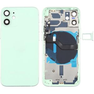 Battery Back Cover (with Side Keys & Card Tray & Power + Volume Flex Cable & Wireless Charging Module) for iPhone 12 Mini(Green)