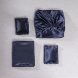 Home Ice Silk Simulation Silk Four-Piece Pillowcase Flat Sheet Fitted Sheet Set  Size:US-Queen/UK-K:153x203x40cm(Violet)