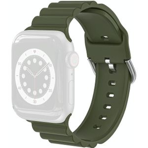 Business B Style Silicone Watch Strap For Apple Watch Series 6 & SE & 5 & 4 44mm / 3 & 2 & 1 42mm(Dark Green)
