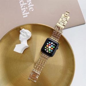 Creatieve ketting rvs metalen horlogeband voor Apple Watch Series 7 45 mm / 6 & SE & 5 & 4 44mm / 3 & 2 & 1 42mm