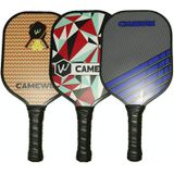 CAMEWIN Carbon Fiber Pickleball Racket Set Inclusief 2 Peddels + 4 Ballen + 4 Handlijm + 1 Cover Bag (Oranje)
