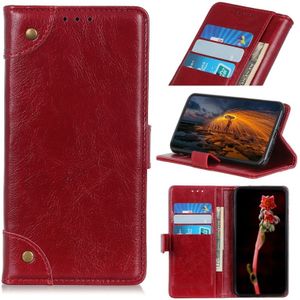 Copper Buckle Nappa Texture Horizontal Flip Leather Case for Galaxy A20e  with Holder & Card Slots & Wallet (Wine Red)