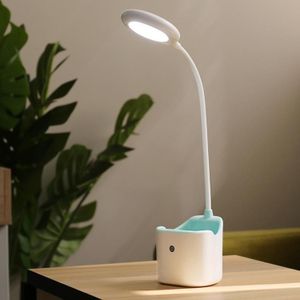 M0602C Home Desk LED Eye Protection Table Lamp with Pen Holder(Green)