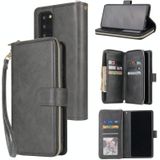 For Samsung Galaxy Note20 Ultra Zipper Wallet Bag Horizontal Flip PU Leather Case with Holder & 9 Card Slots & Wallet & Lanyard & Photo Frame(Black)