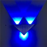 3W Aluminum Triangle Wall Lamp Home Lighting Indoor Outdoor Decoration Light  AC 85-265V(Blue Light )