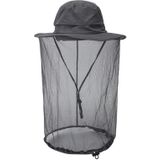 Summer Outdoor Sports Anti-mosquito Net Sun Hat Fisherman Hat  Size:L(Black)