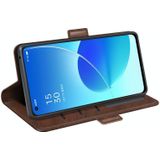 For OPPO Reno6 5G Dual-side Magnetic Buckle Horizontal Flip Leather Case with Holder & Card Slots & Wallet(Brown)