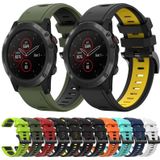 Voor Garmin Fenix 5X Plus 26mm tweekleurige sport siliconen horlogeband (mintgroen + blauw)