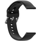 22mm Universal Silver Buckle Silicone Replacement Wrist Strap  Size:S(Black)