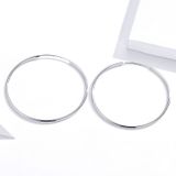 Big Circle Earrings Simple Platinum-plated Sterling Silver S925 Earrings