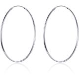 Big Circle Earrings Simple Platinum-plated Sterling Silver S925 Earrings