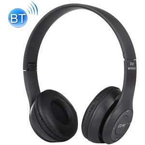 P47 Foldable Wireless Bluetooth Headphone with 3.5mm Audio Jack  Support MP3 / FM / Call (Black)