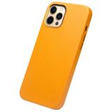 QIALINO Nappa Leather Shockproof Magsafe Case For iPhone 12 Pro Max(Yellow)