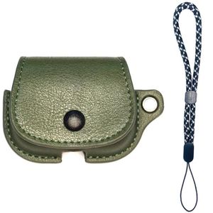 For AirPods Pro 2 Backpack Style PU Leather Earphone Protective Case with Lanyard(Army Green)